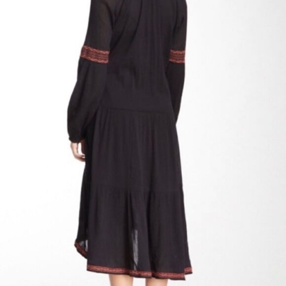 Free People Blue & Orange Embroidered Dress Boho Contemporary Feminine Casual - Picture 2 of 16